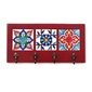 Decorative Key Hanger with Handpainted Ceramics (Red)