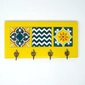 Decorative Key Hanger with Handpainted Ceramics (Yellow)