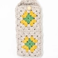 Handmade Crochet Mobile Phone Purse - Beige & Green & Yellow