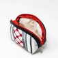 Embroidered Coin Purse: Black, White, and Red