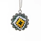  Embroidered Circular Necklace: Lavender, Green, and Yellow