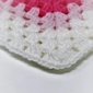 Crochet Baby Poncho: Pink and White (Size 12-18 Months) 