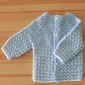 Crochet Baby Sweater: Light Blue (Size 0-3 Months)