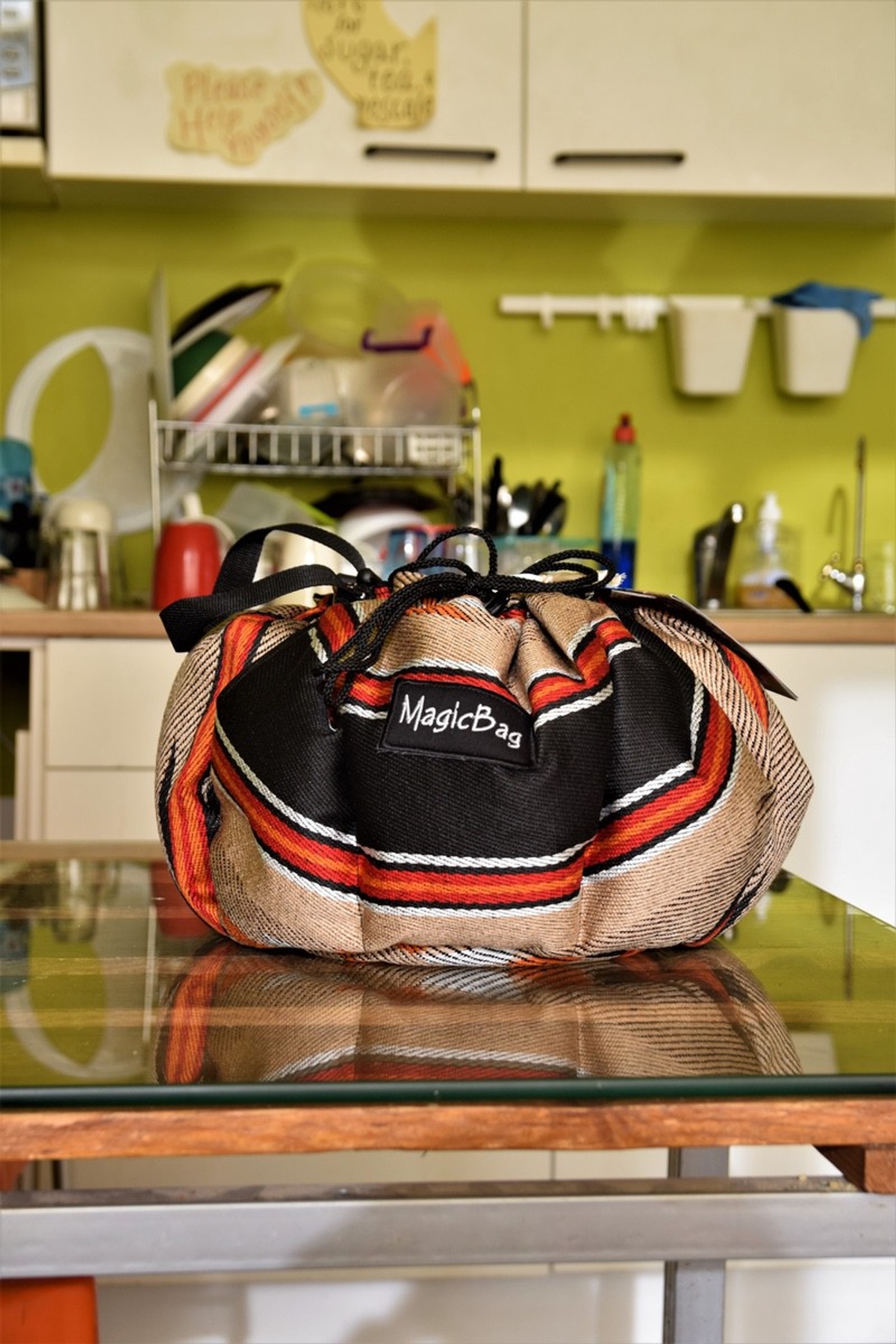 Cooking Bag (Medium) Brown and Black Bedouin Patterns Souq Fann