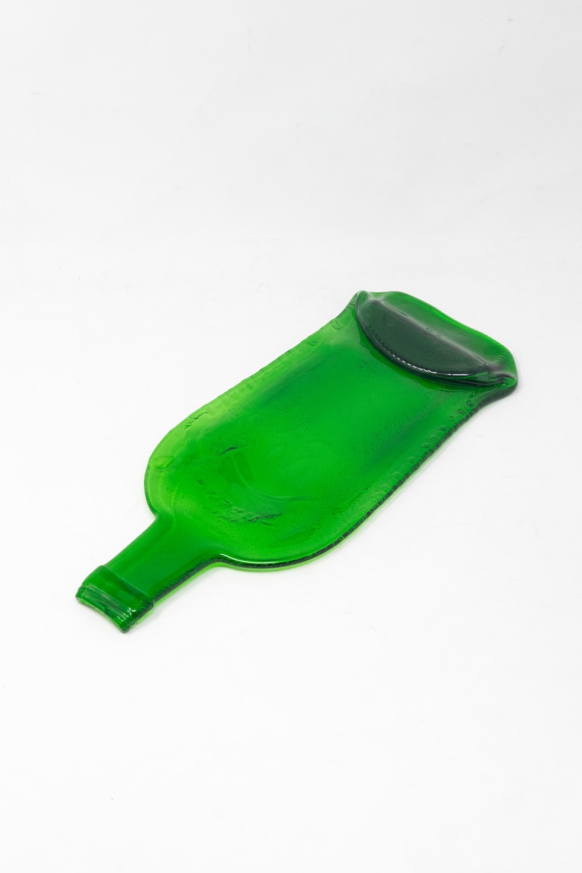 Image showcasing Recycled Glass Concave Serving Dish - Green - Souq Fann