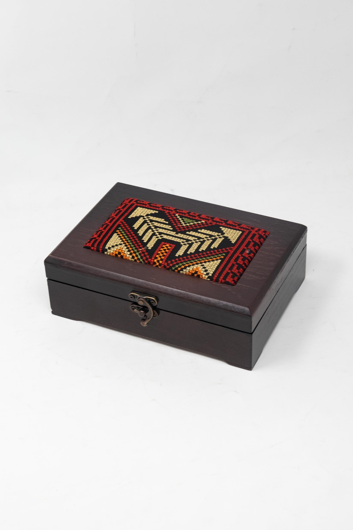 Rectangular Embroidered Wooden Box - Medium - Souq Fann