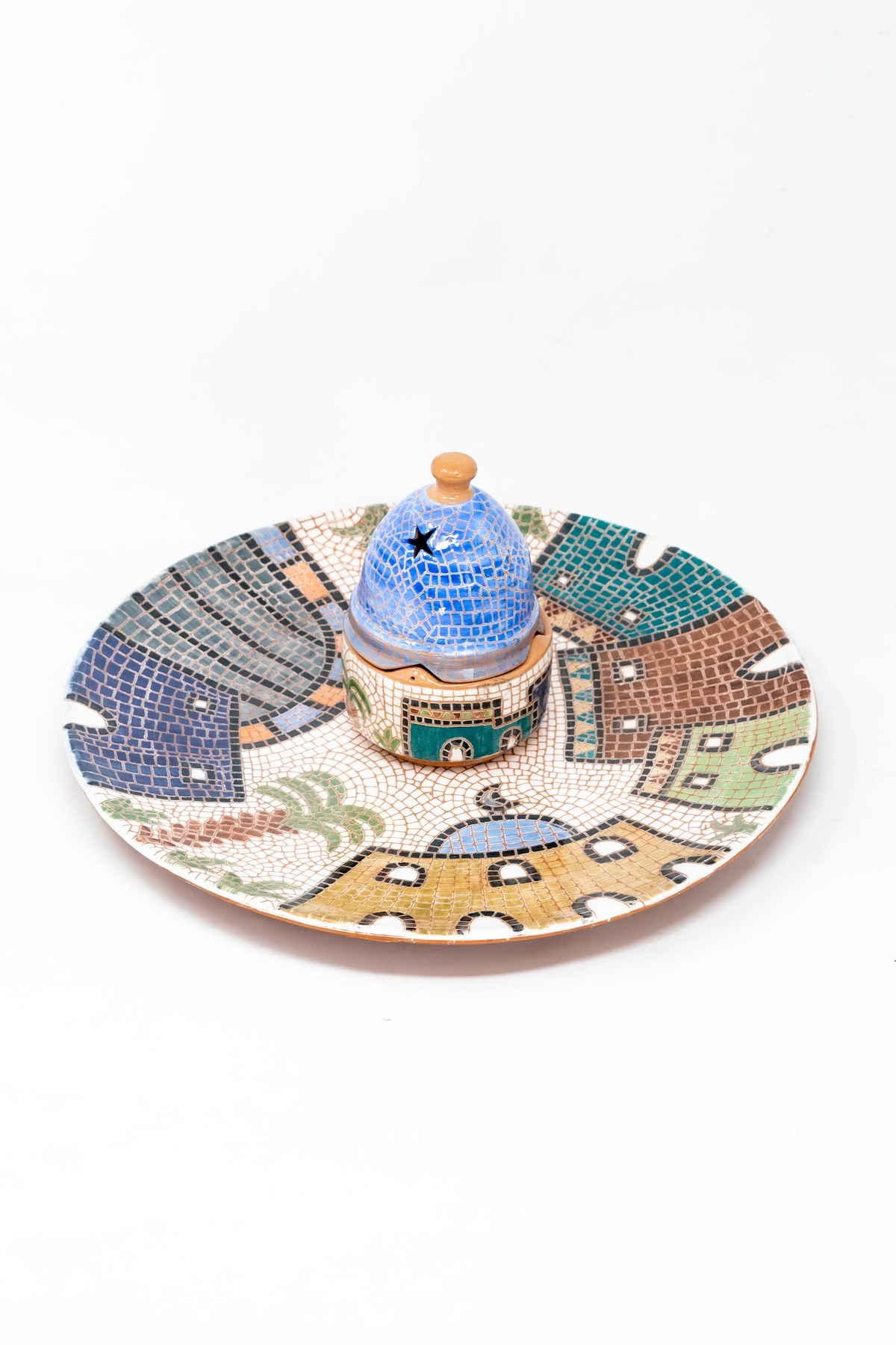 Pottery Candle Plate Souq Fann