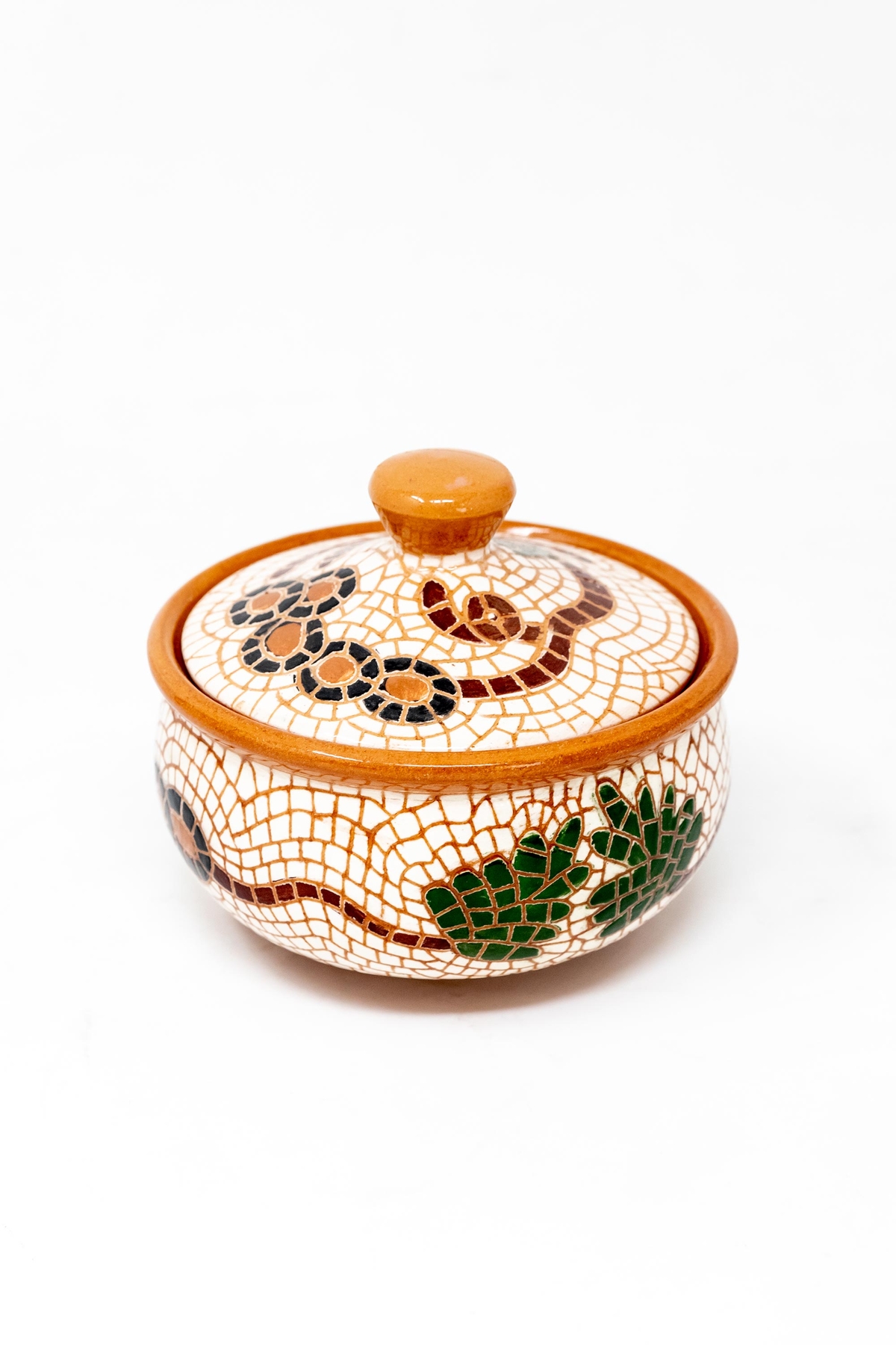 Pottery Container Bowl with Cover Grapes Souq Fann